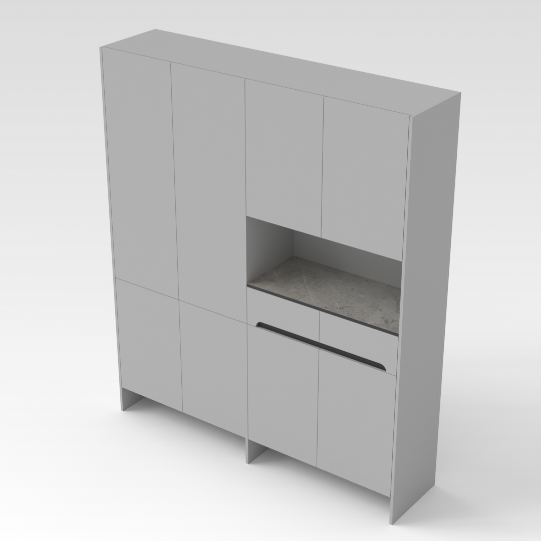 Light Gray & Brown Stone Grain Shoe Cabinet