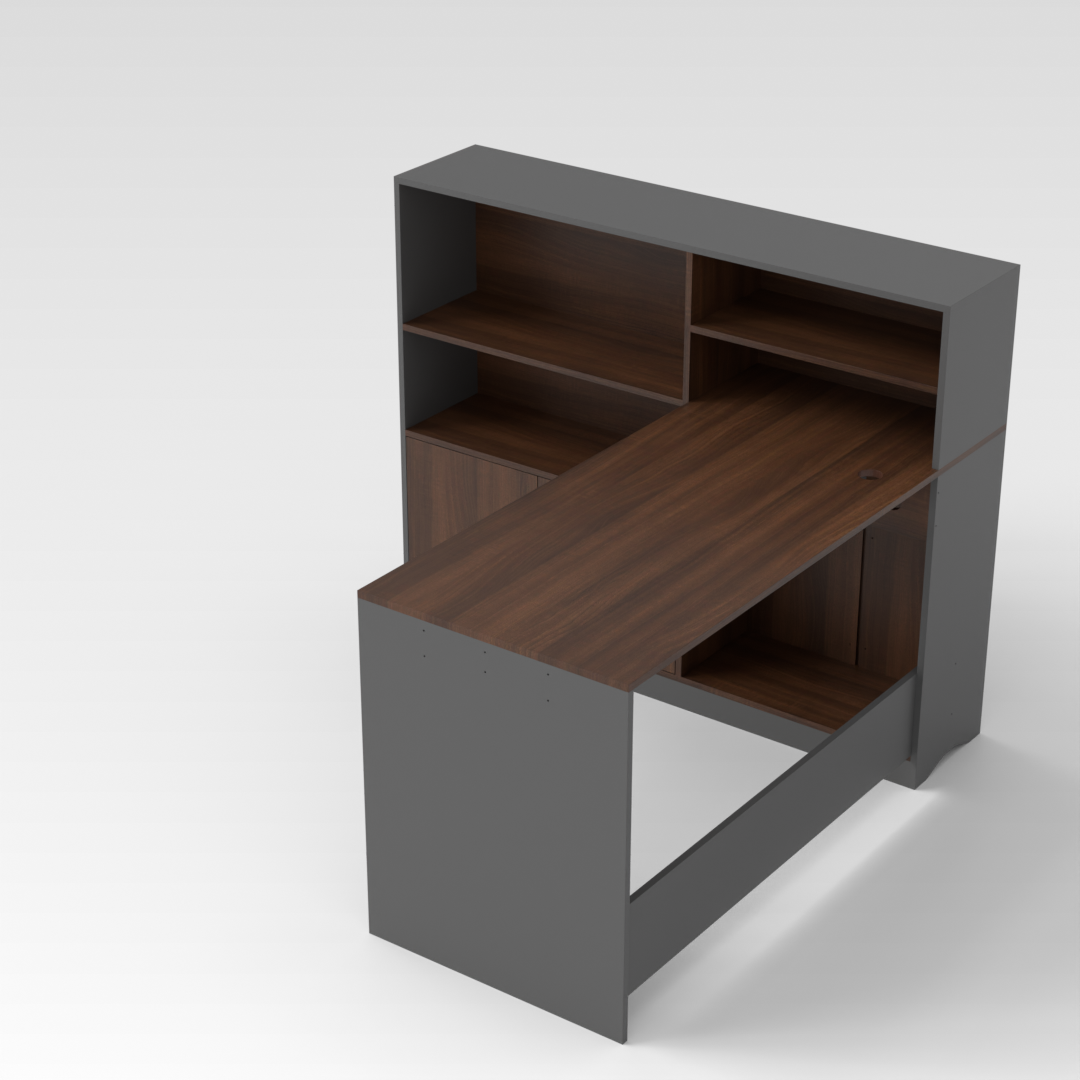 Sky Gray & Prairie Oak Office Desk