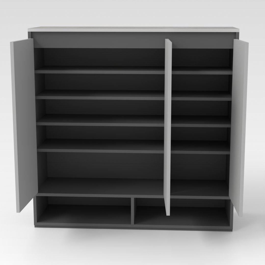 Sky Gray & Light Gray Shoe Cabinet