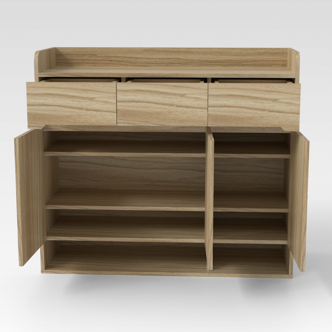 Country Oak Shoe Cabinet
