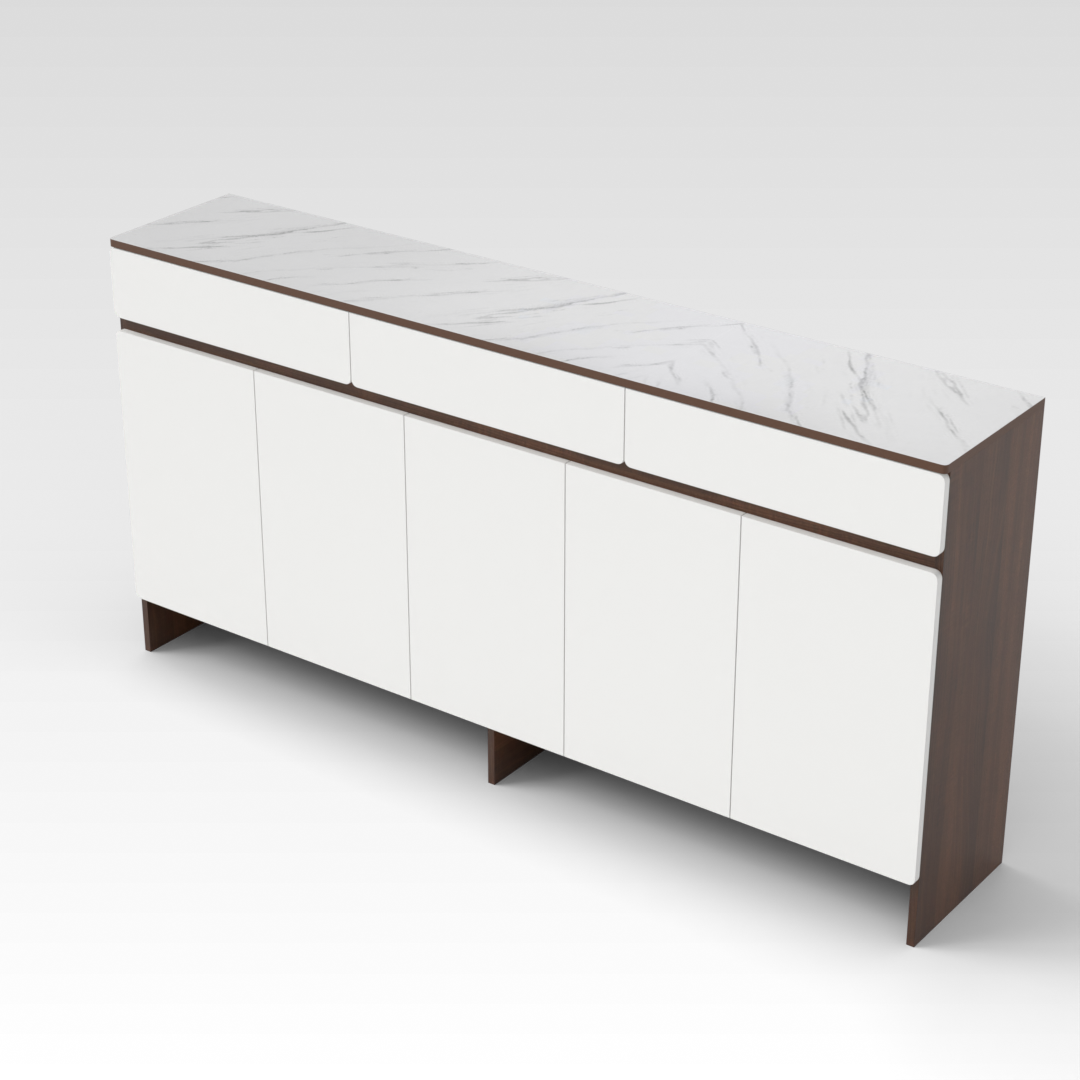 Prairie Oak & Warm White Shoe Cabinet