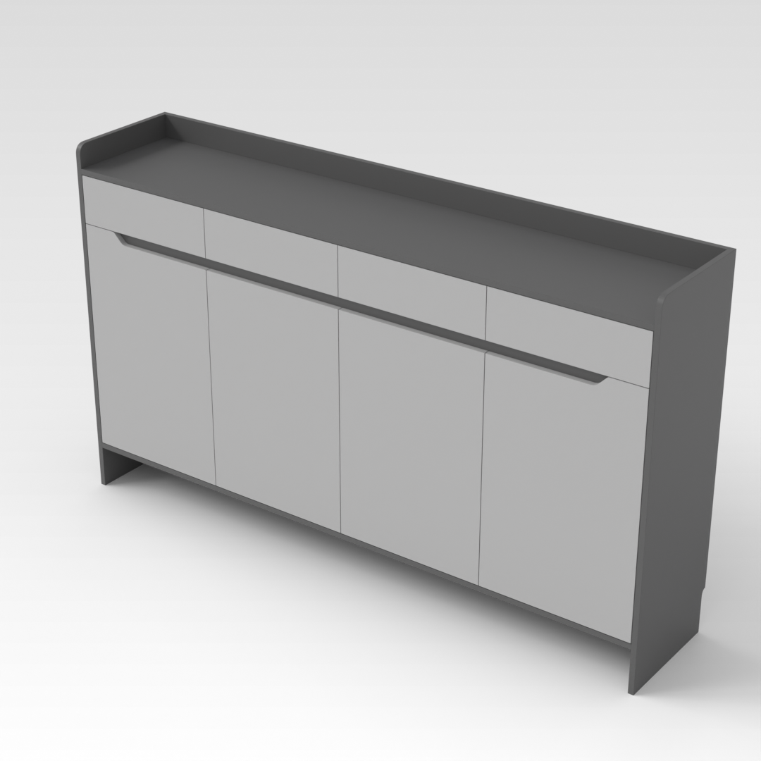 Sky Gray & Light Gray Shoe Cabinet