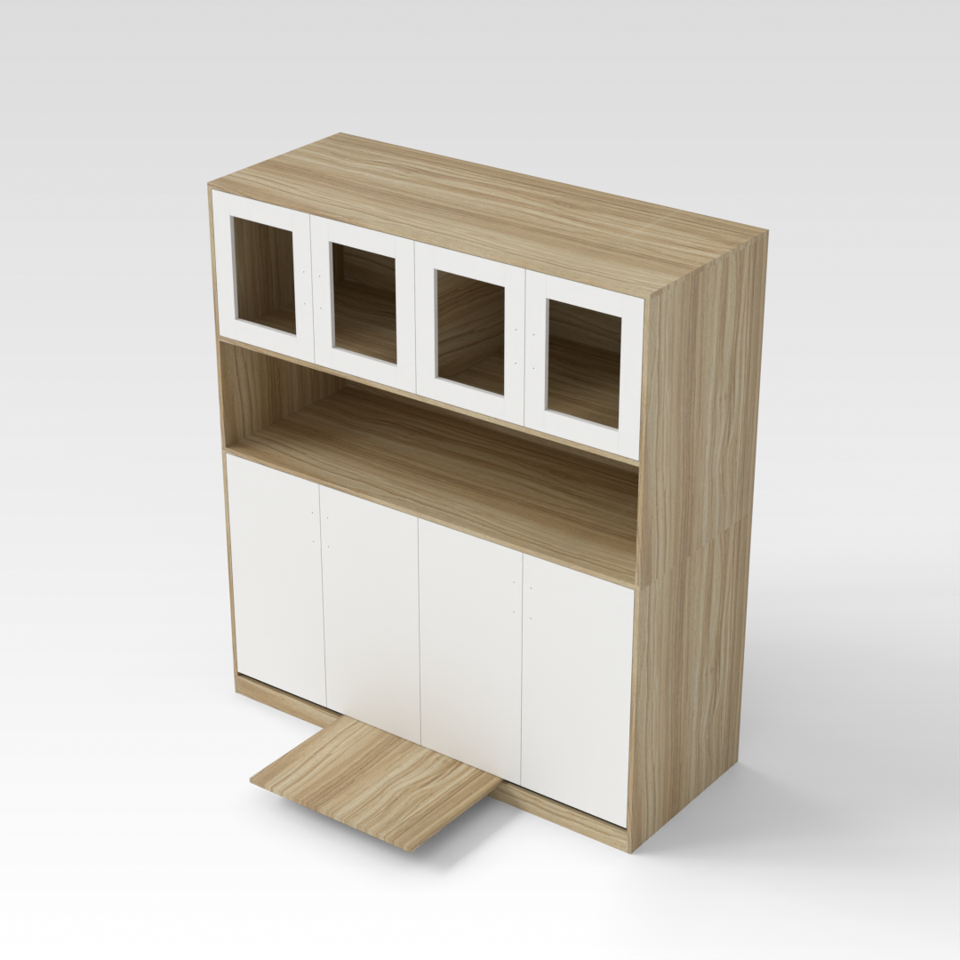 Country Oak & Warm White Sideboard