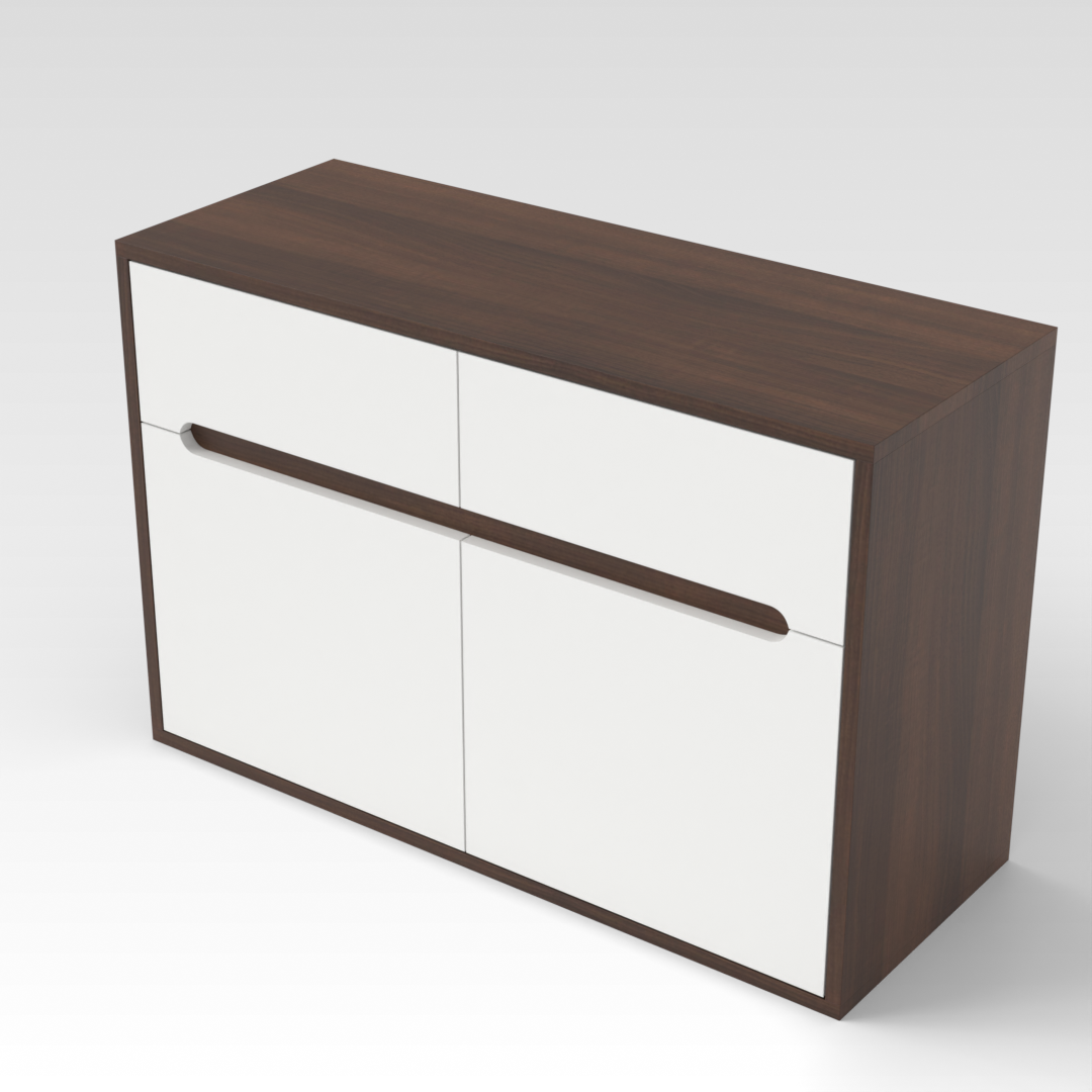 Prairie Oak & Warm White Shoe Cabinet
