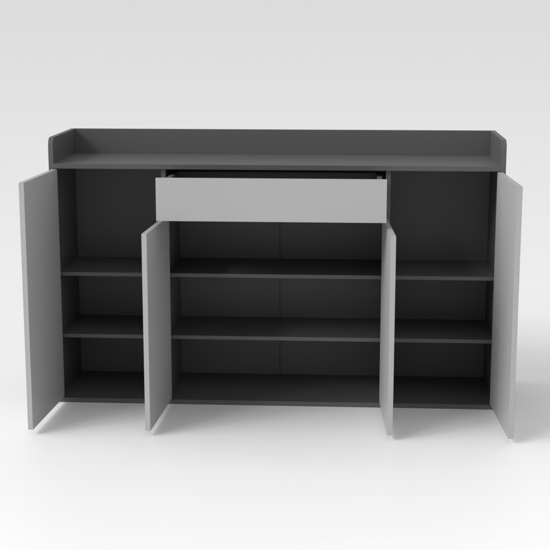 Sky Gray & Light Gray Shoe Cabinet