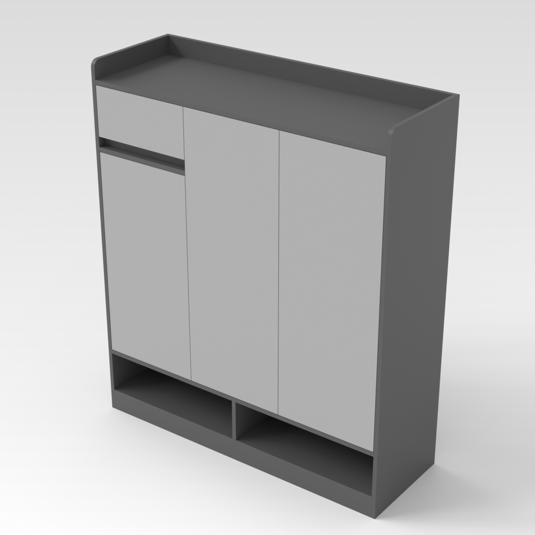Sky Gray & Light Gray Shoe Cabinet
