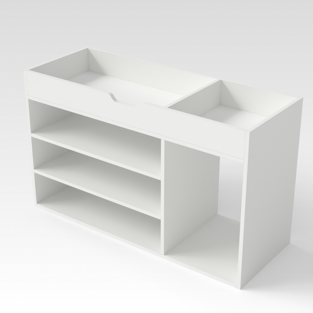 Warm White Shoe Bench