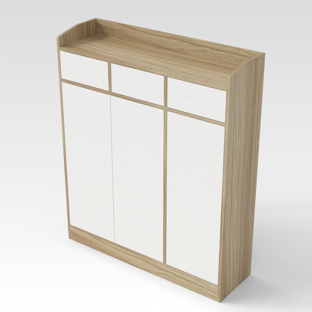 Country Oak & Warm White Sideboard
