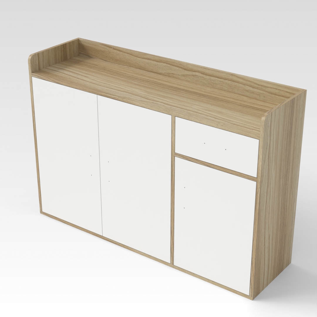 Country Oak & Warm White Sideboard