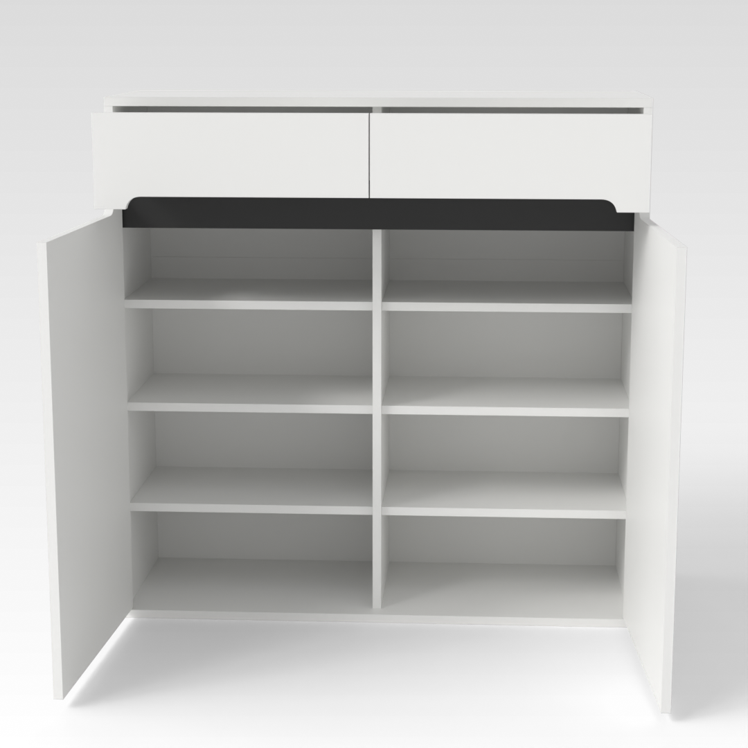 Warm White & Warm White Top Shoe Cabinet