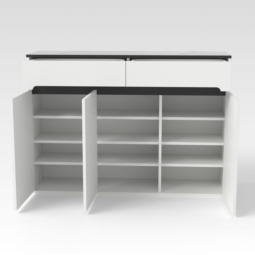 Warm White Shoe Cabinet