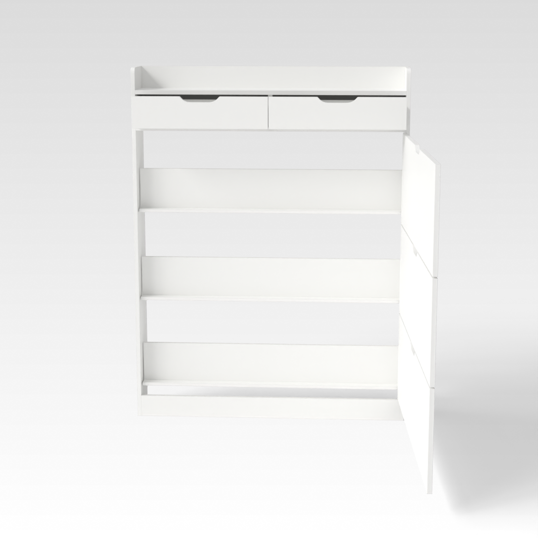 Warm White Shoe Cabinet