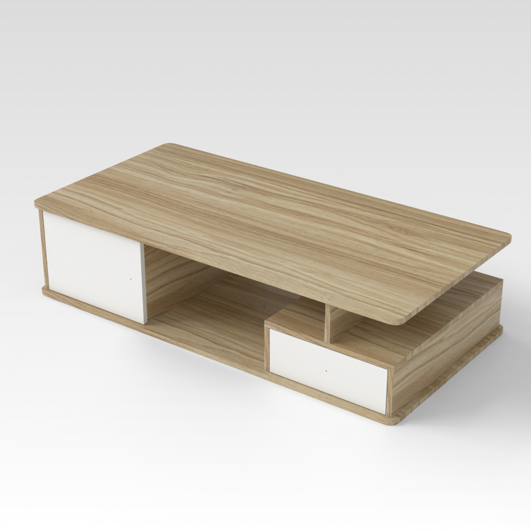 Country Oak & Warm White Coffee Table