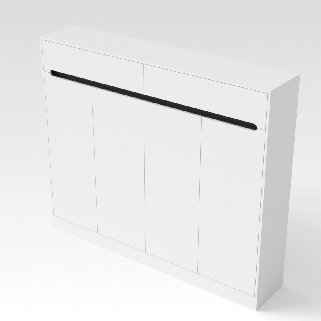 Warm White & Black Shoe Cabinet