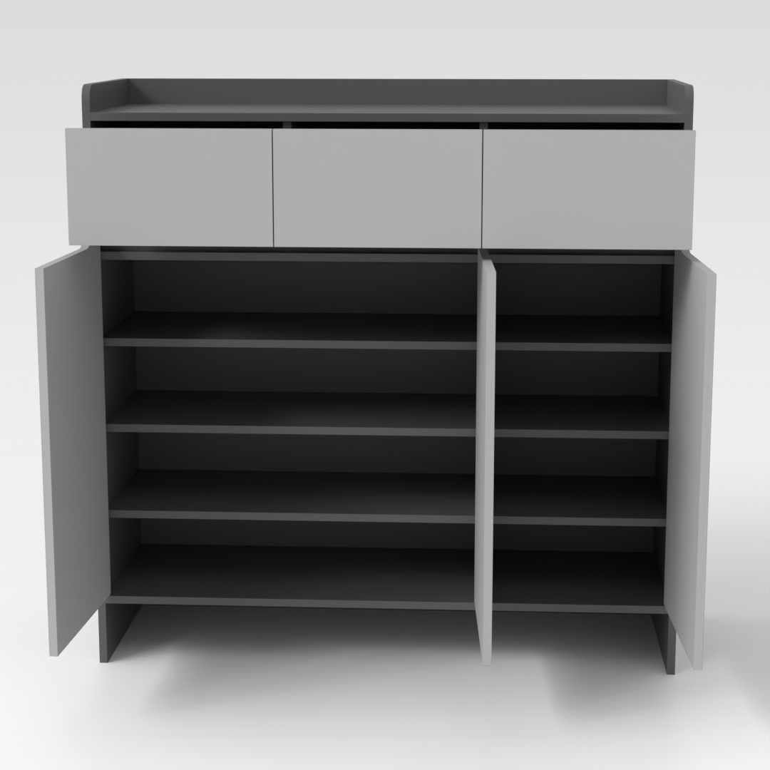 Sky Gray & Light Gray Shoe Cabinet