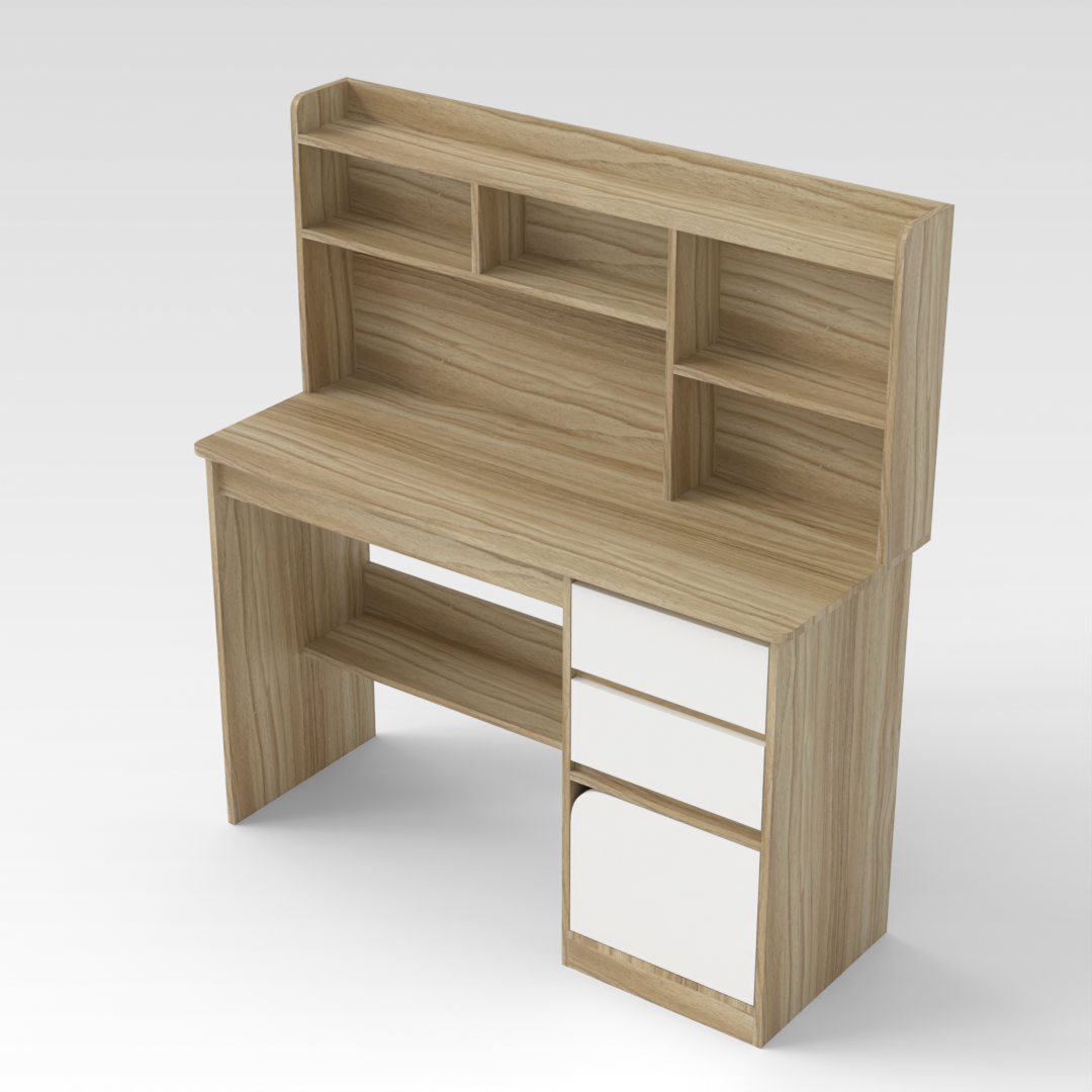 Country Oak & Warm White Desk