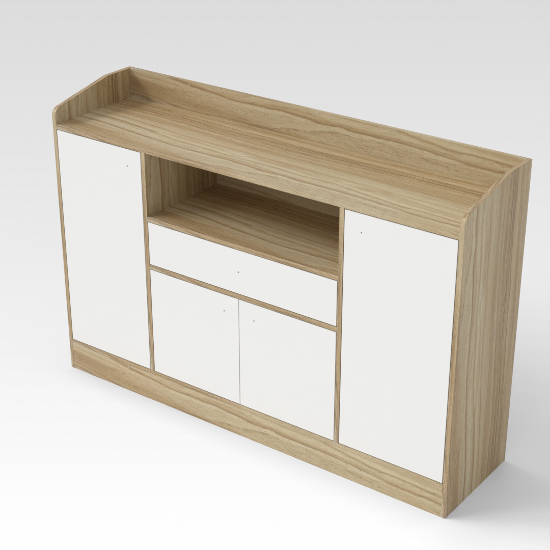 Country Oak & Warm White Sideboard
