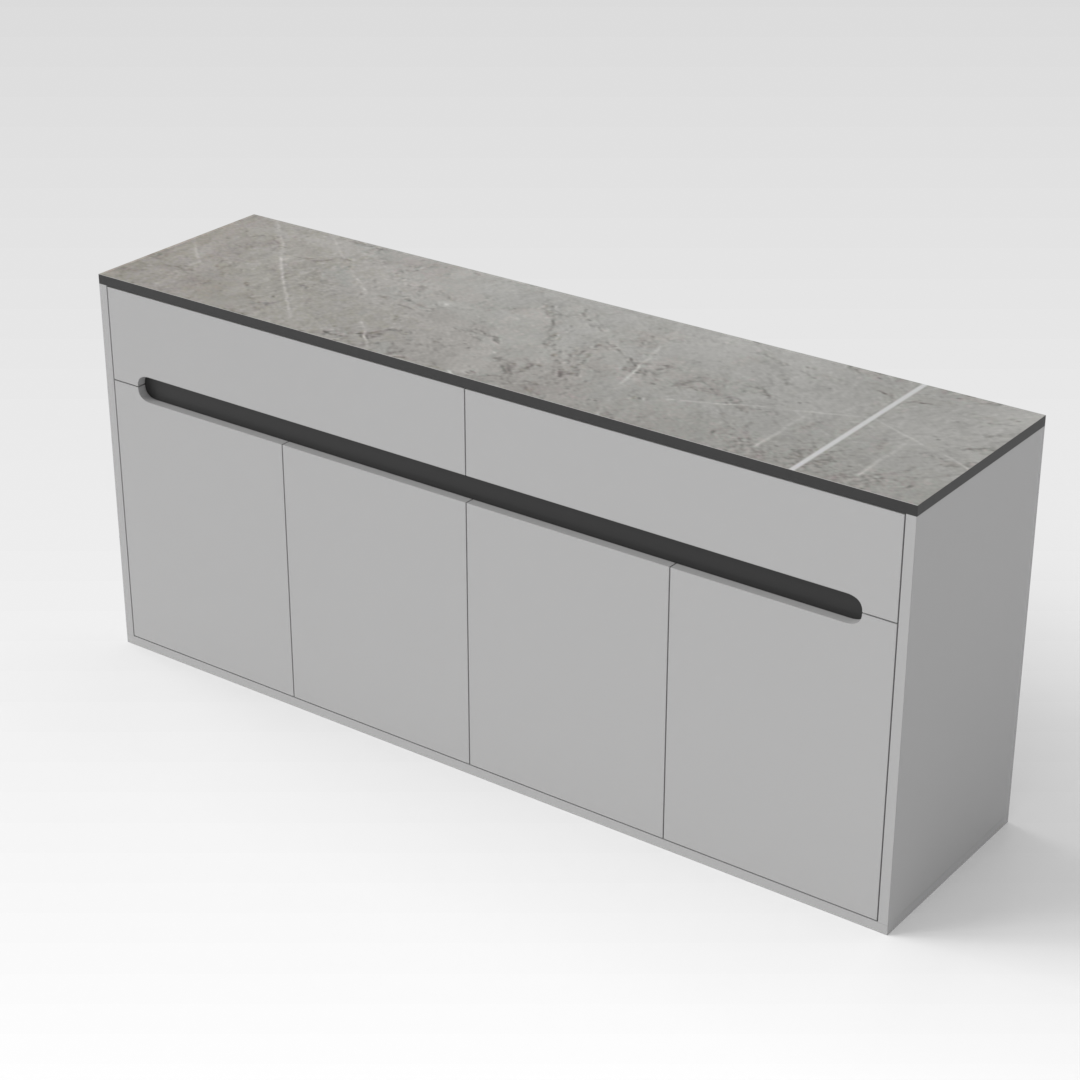 Light Gray & Brown Stone Shoe Cabinet
