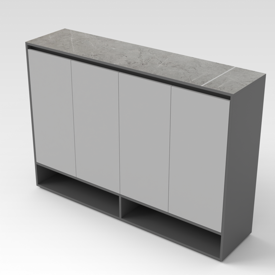 Sky Gray & Light Gray Shoe Cabinet