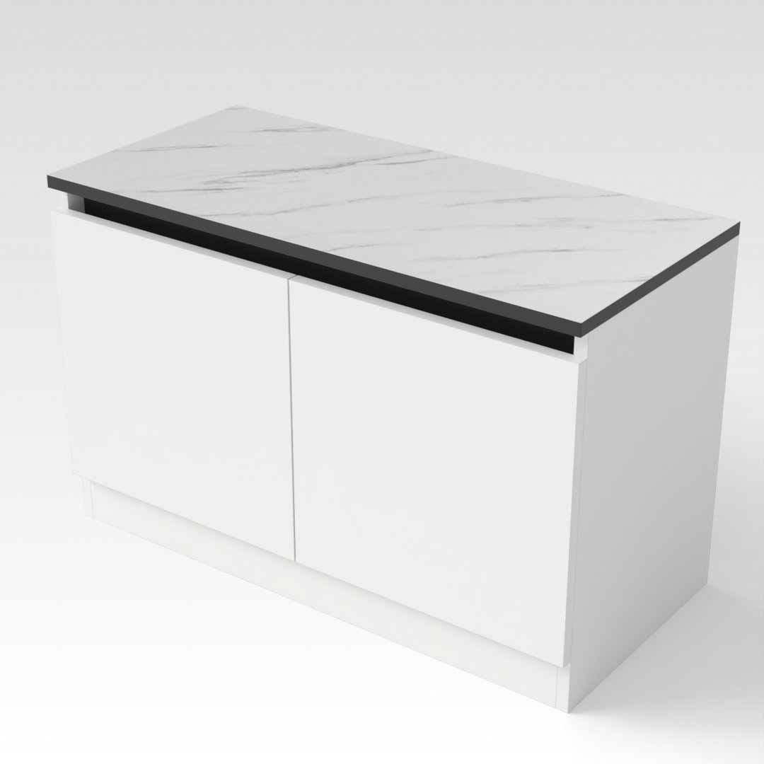 Warm White & White Marble Shoe Cabinet