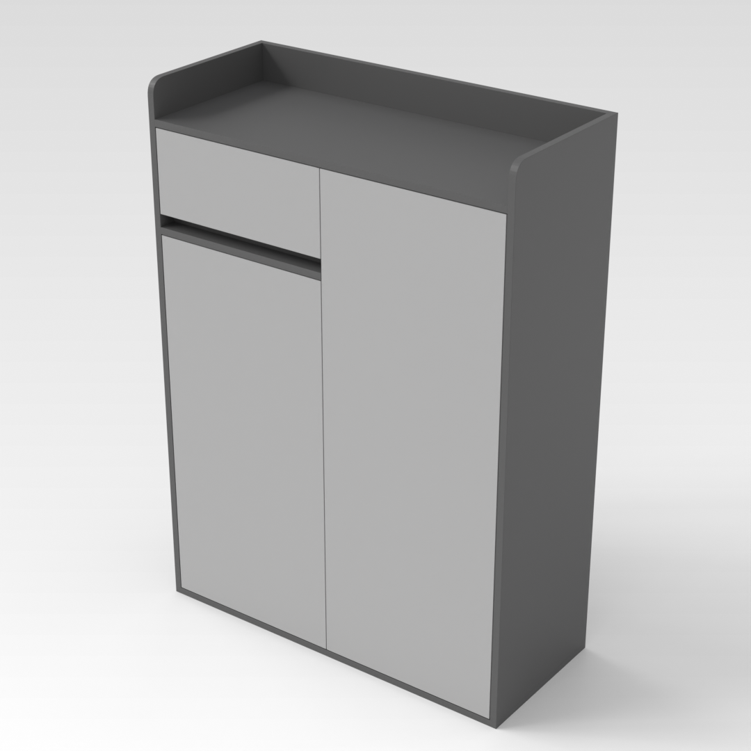 Sky Gray & Light Gray Shoe Cabinet