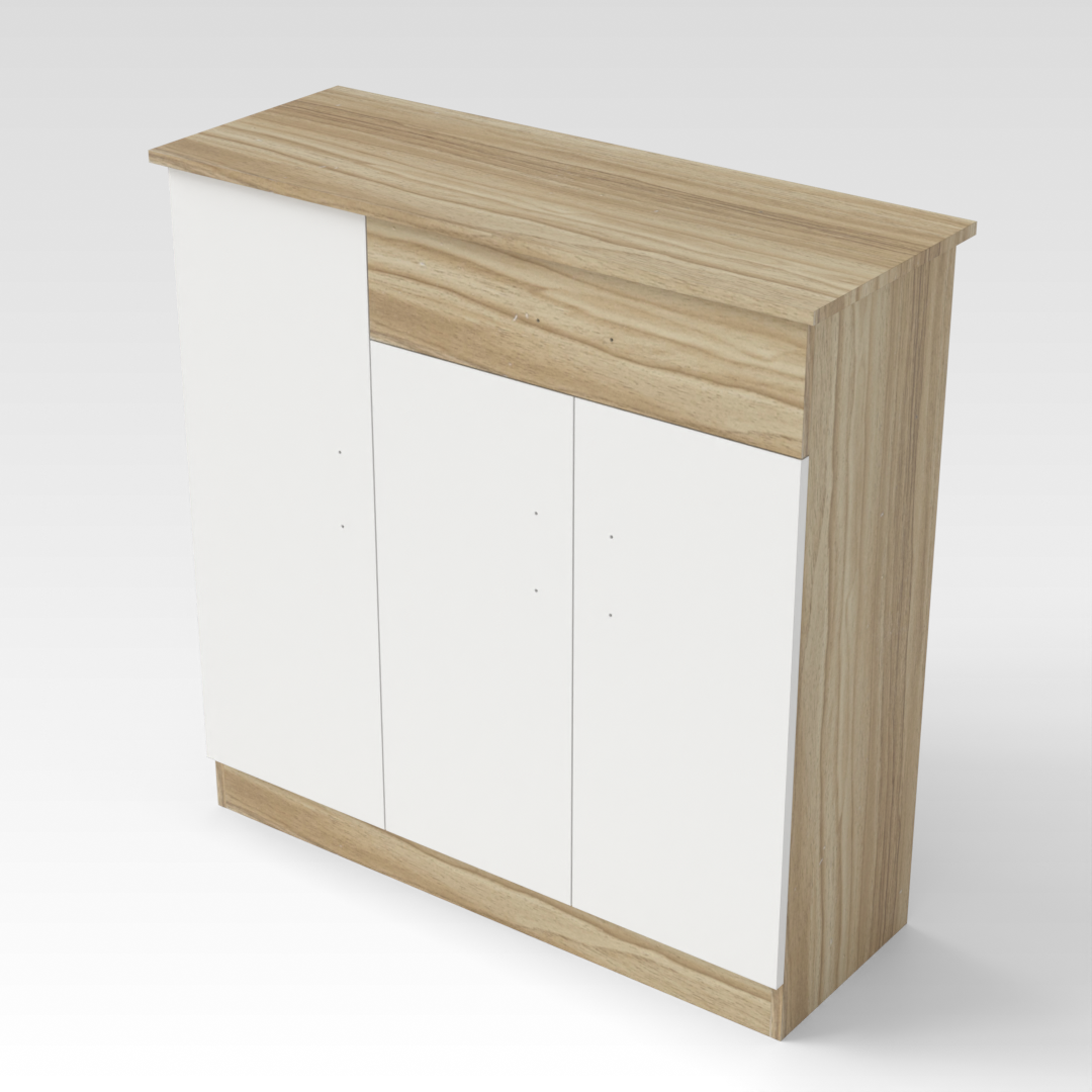 Country Oak & Warm White Nightstand