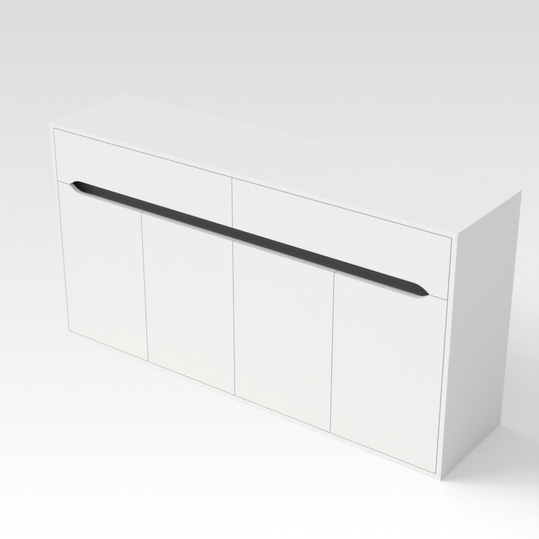 Warm White & Sky Gray Front Panel Shoe Cabinet