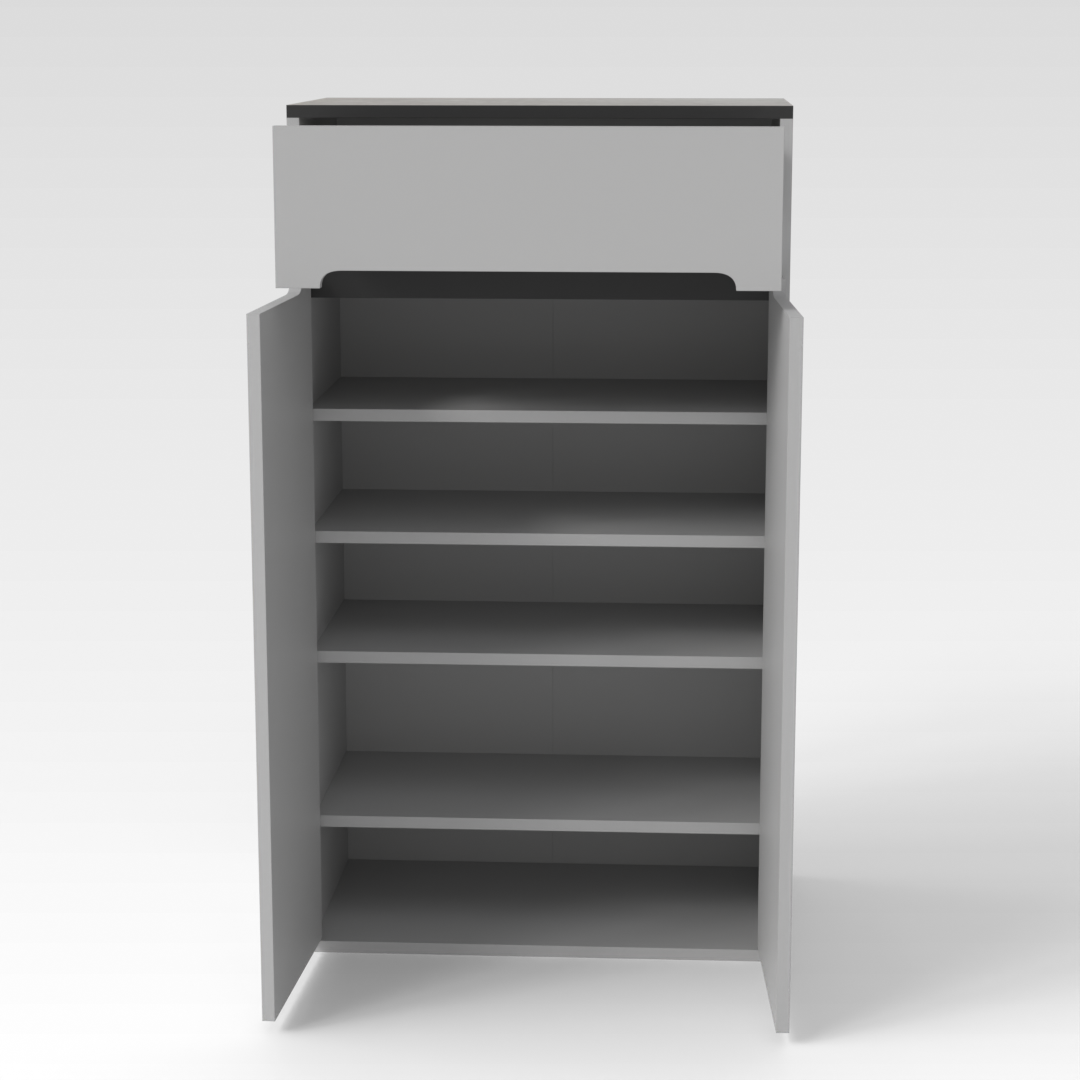 Light Gray & Brown Stone Shoe Cabinet