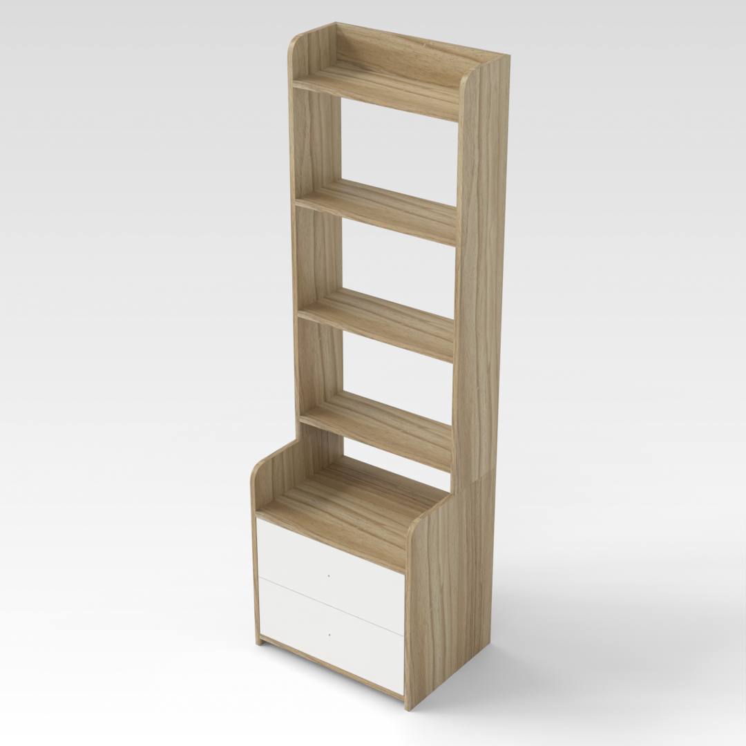 Country Oak & Warm White Nightstand