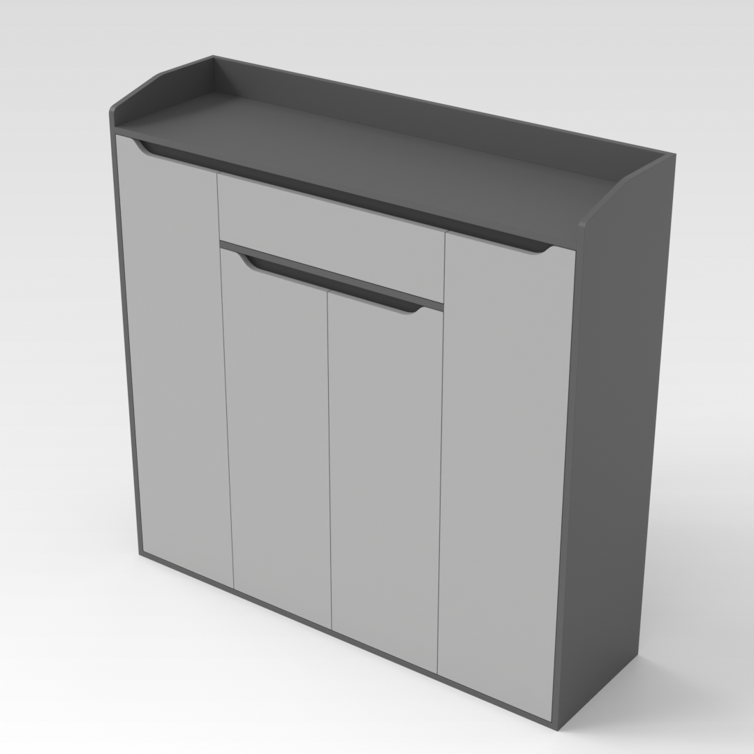 Sky Gray & Light Gray Shoe Cabinet