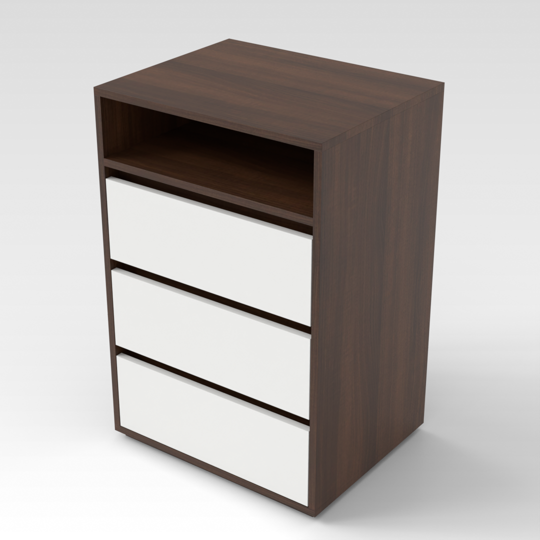 Prairie Oak & Warm White Shoe Cabinet