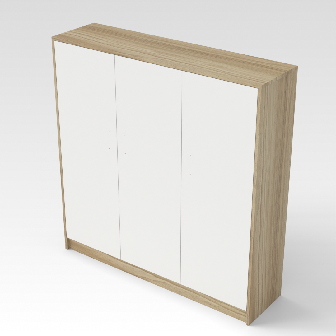Country Oak & Warm White Accent Cabinet