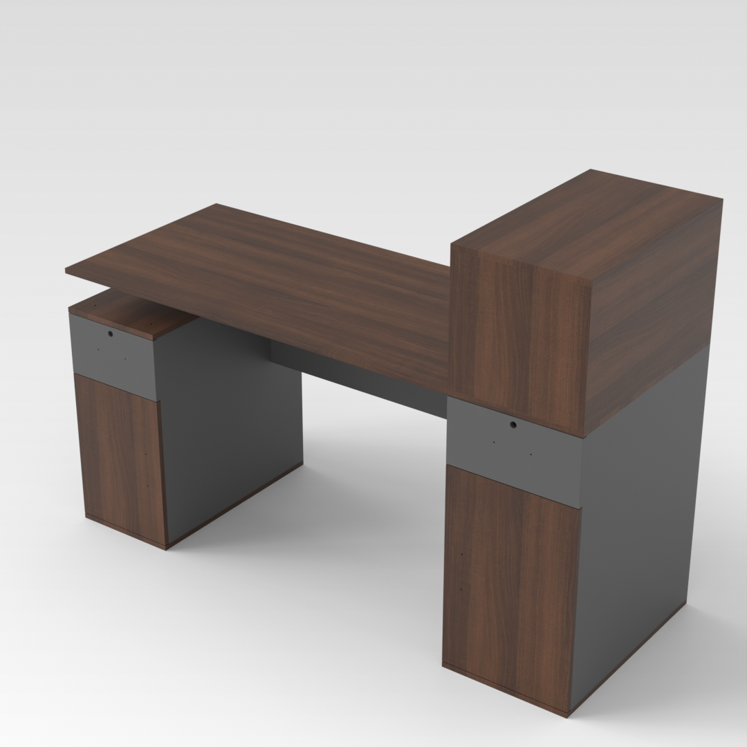 Prairie Oak & Sky Gray Office Desk