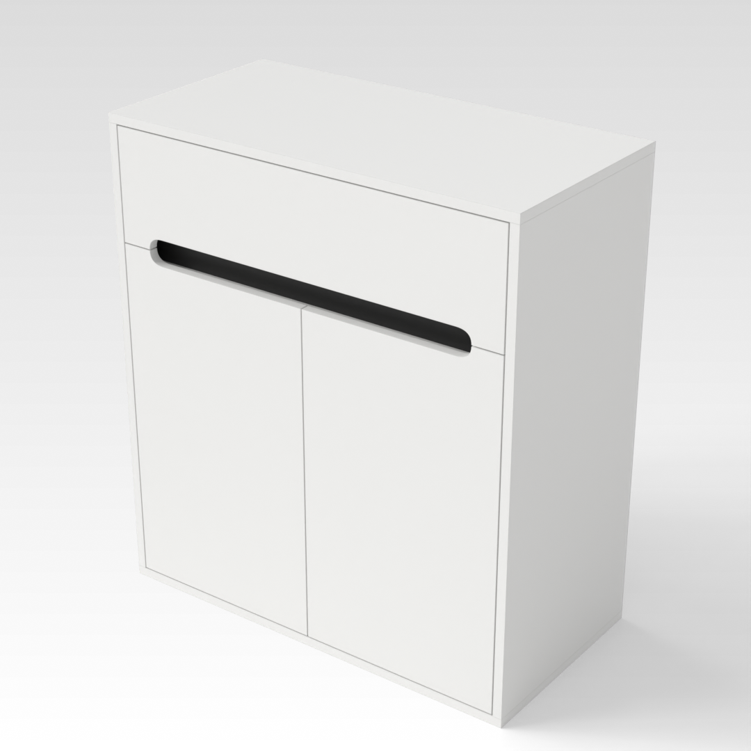 Warm White & Black Shoe Cabinet