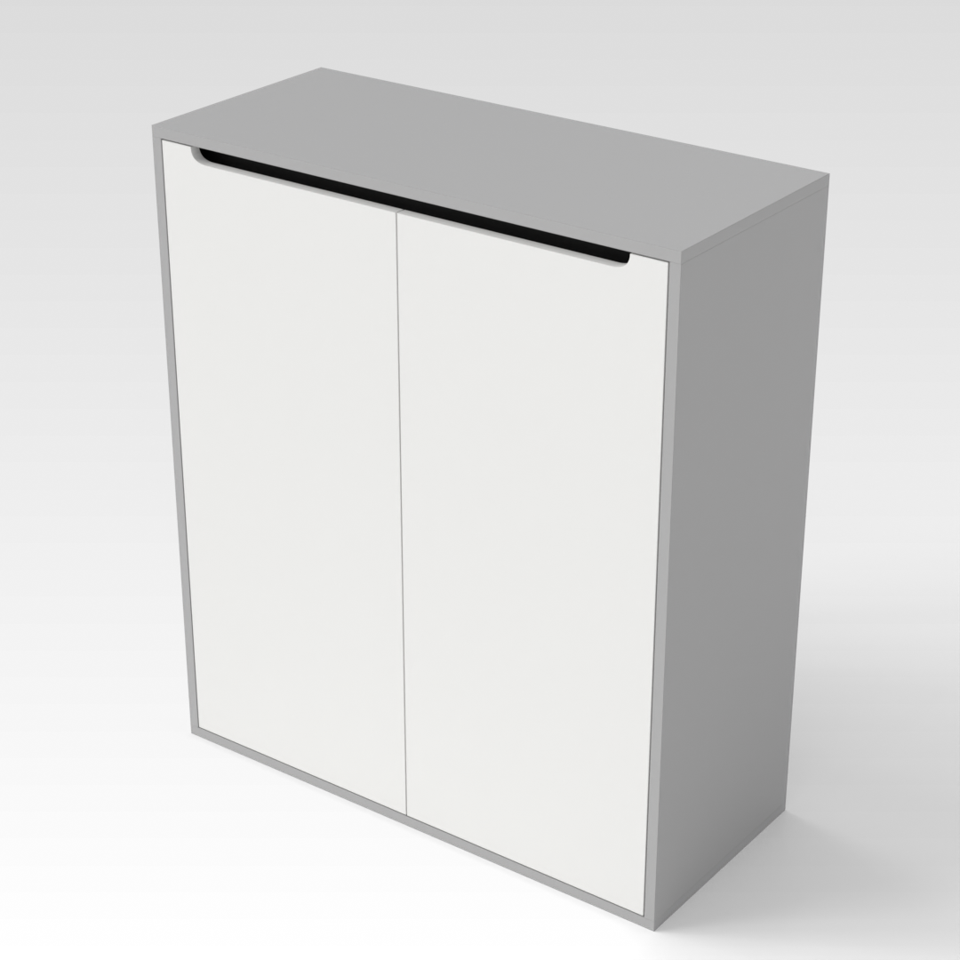Light Gray & Warm White Shoe Cabinet