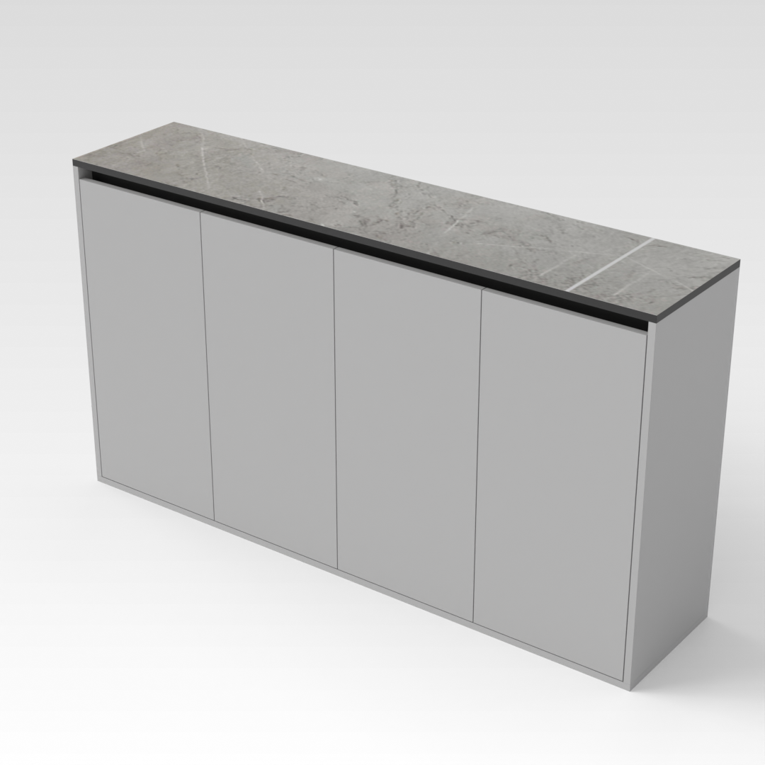 Light Gray & Brown Stone Shoe Cabinet