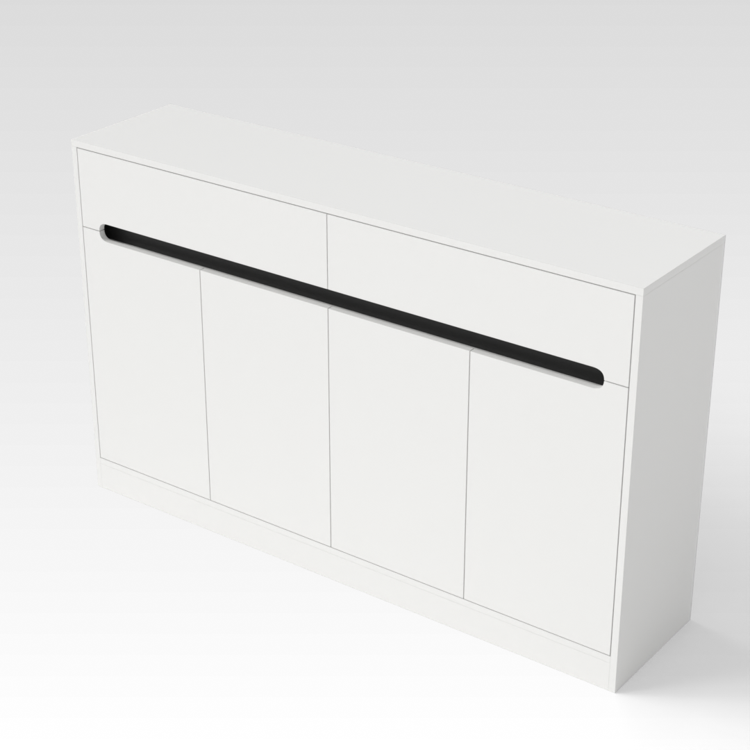 Warm White & Black Shoe Cabinet