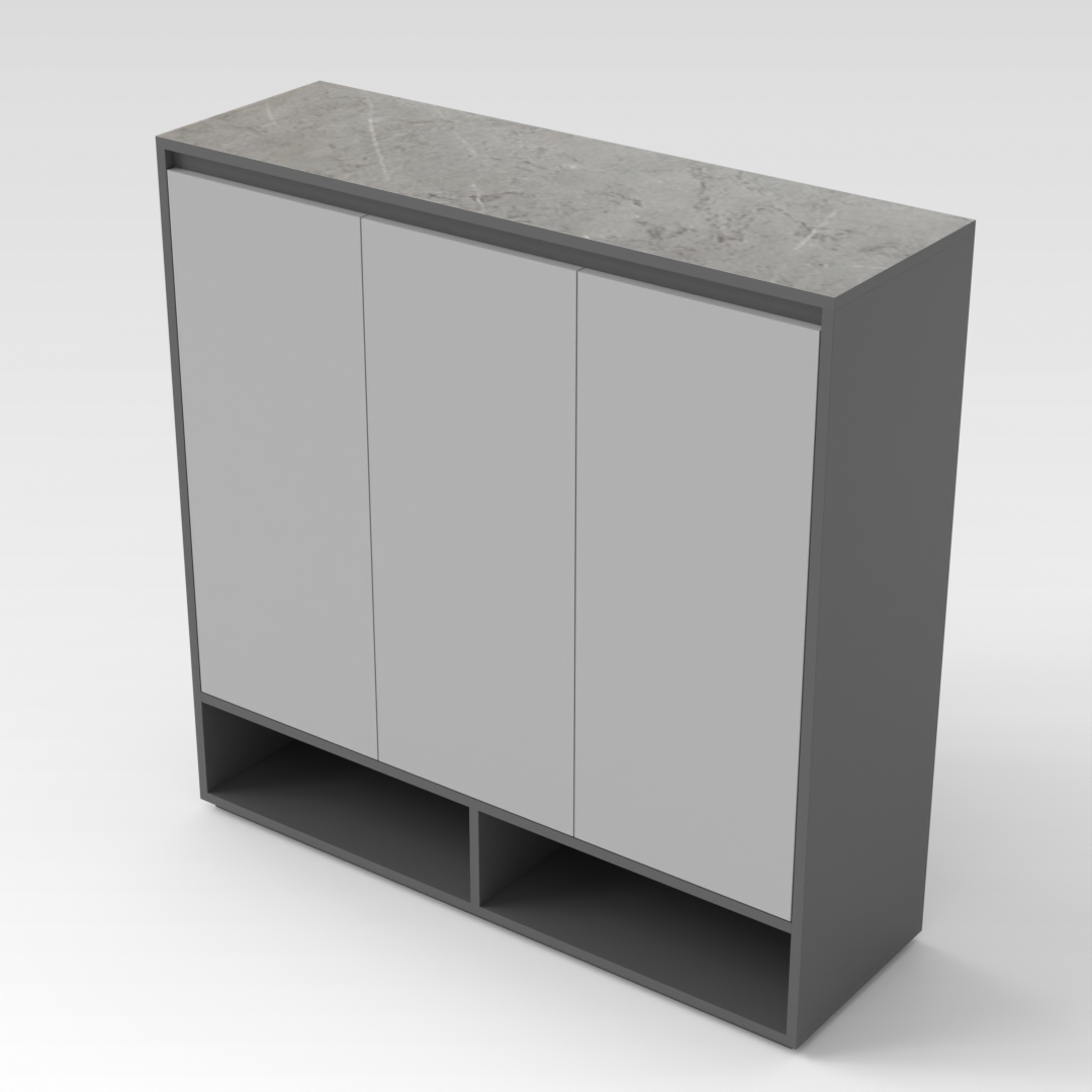 Sky Gray & Light Gray Shoe Cabinet