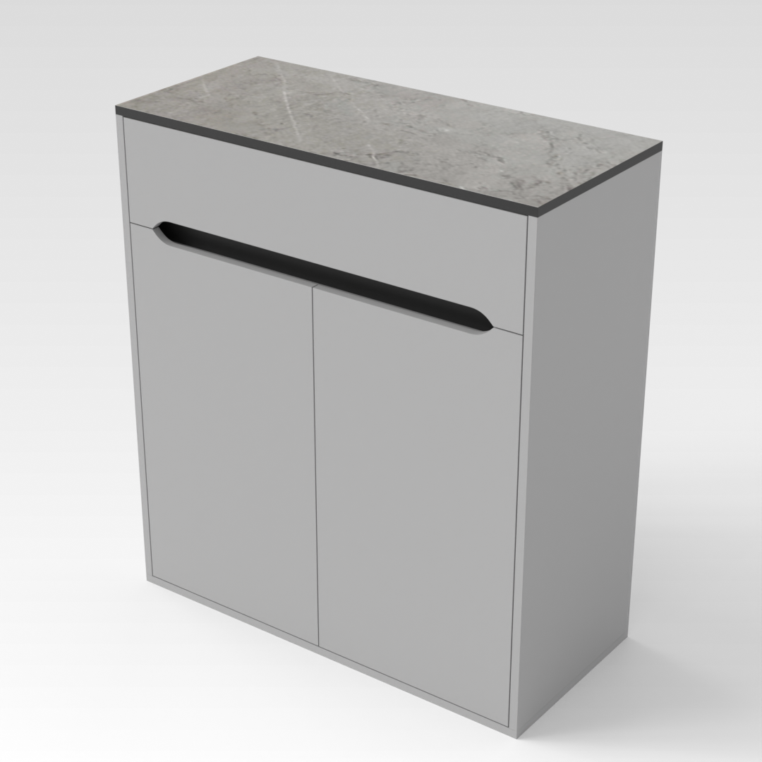 Light Gray & Black Shoe Cabinet