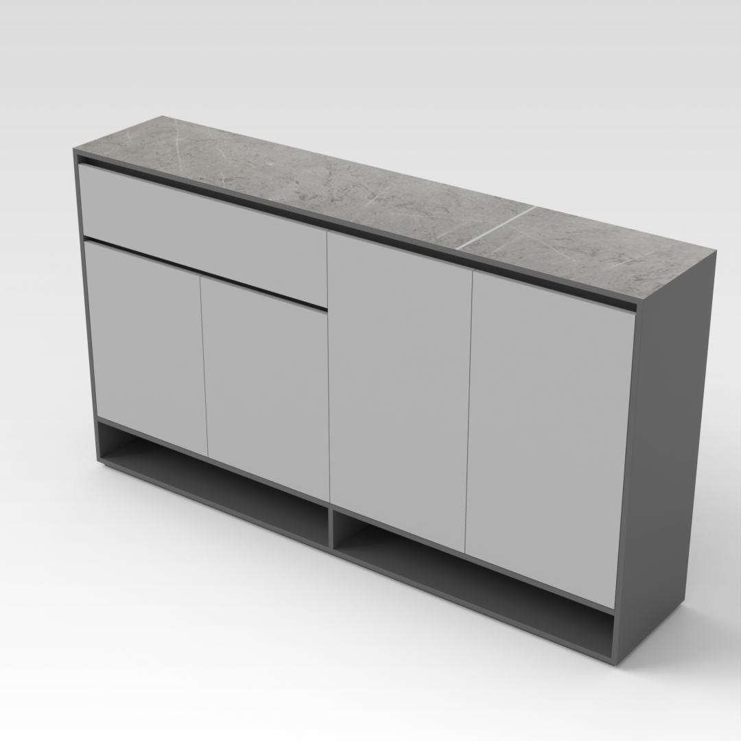 Sky Gray & Light Gray Shoe Cabinet