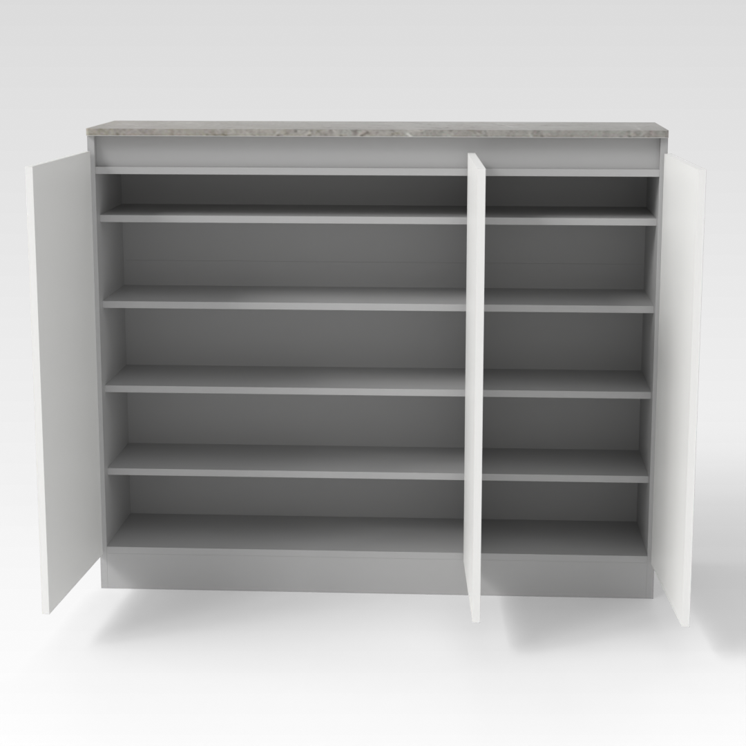 Light Gray & Warm White Shoe Cabinet