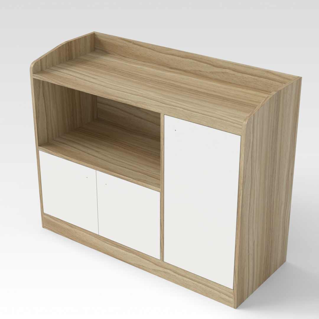 Country Oak & Warm White Sideboard