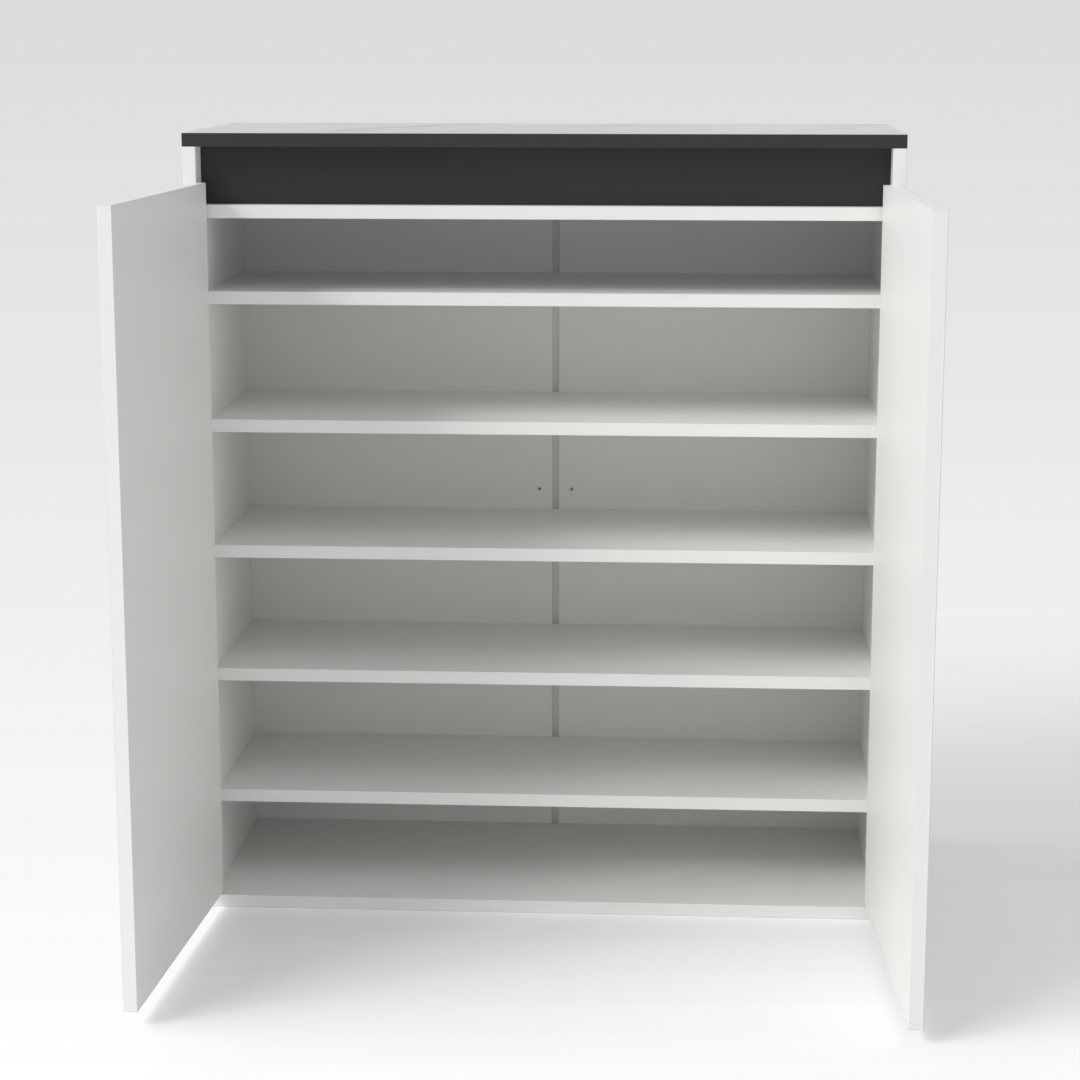 Warm White & White Marble Shoe Cabinet