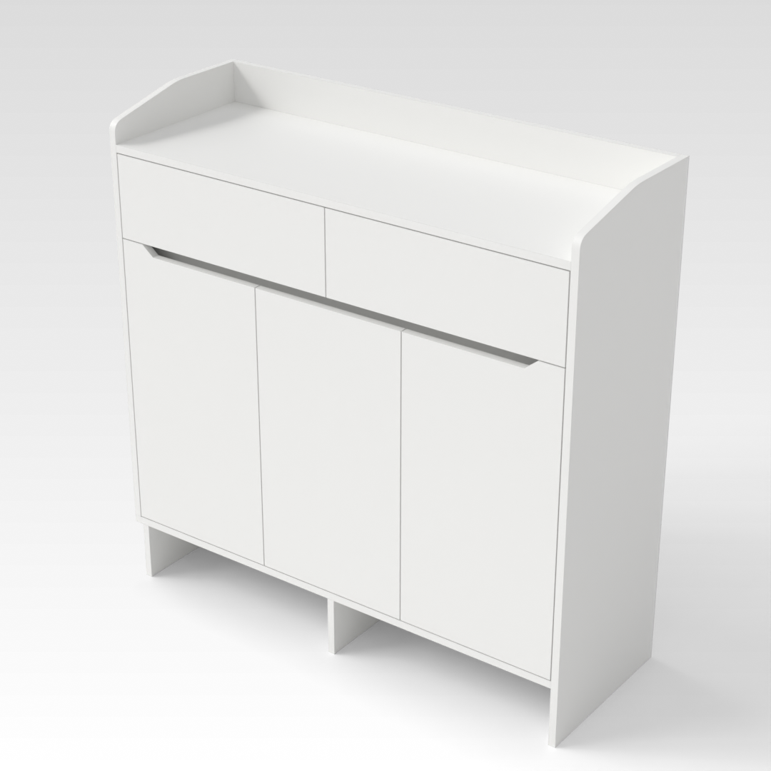 Warm White Shoe Cabinet
