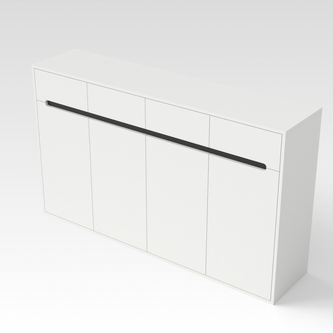 Warm White & Black Shoe Cabinet