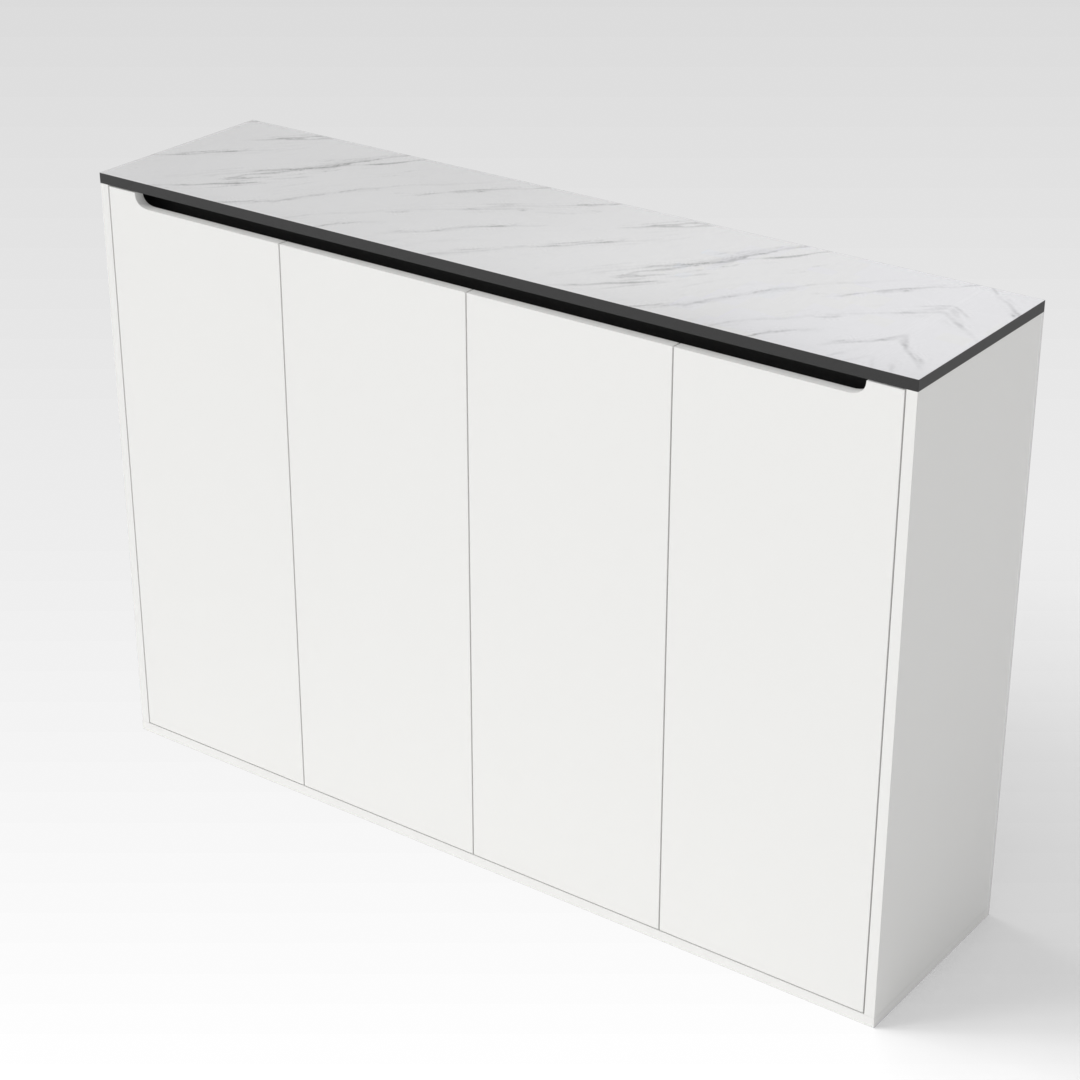 Warm White & Black Shoe Cabinet