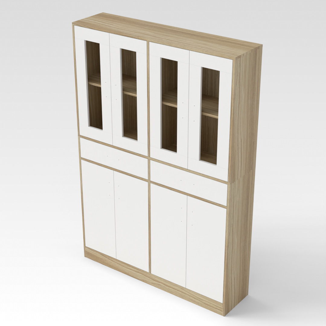 Country Oak & Warm White Sideboard